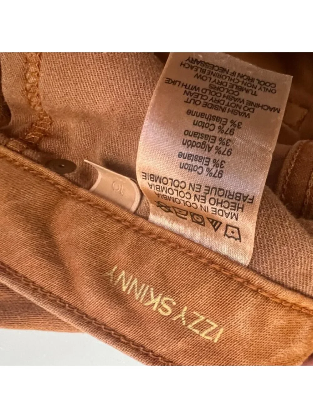 Michael Kors Izzy Skinny Jeans Mid Rise Orange Womens Size 10